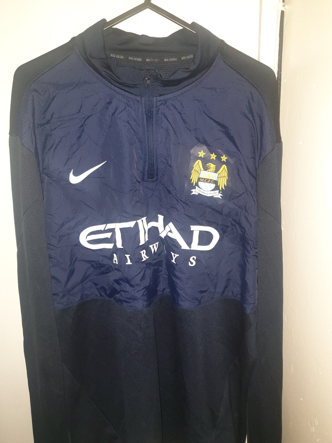 Manchester City 1/4 Zip Training Track Top Long Sleeve (Size XL)
