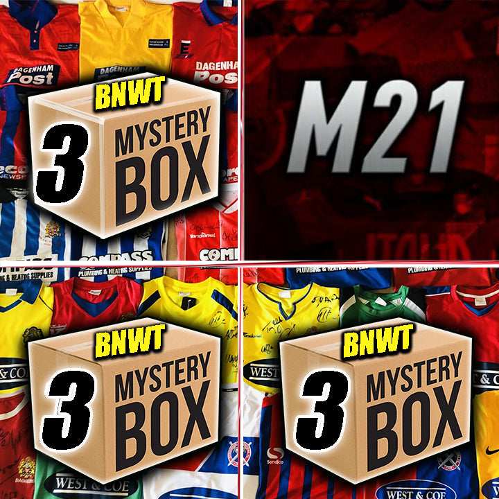 Guaranteed 3 Brand New With Tags M21FootballShirt Mystery Box (Adult Sizes)