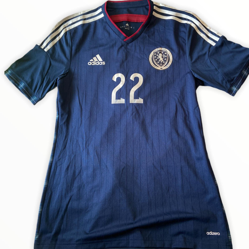 Scotland 2014-15 Home Shirt Player Issue  #22 (Size Medium/Small)