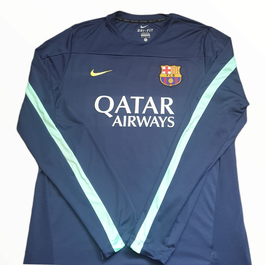 Fc Barcelona 2013-14 Training Shirt Long Sleeve  Track Top (Size XL)