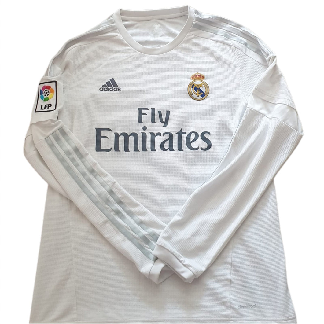 Real Madrid 2015-16 Home Shirt Long Sleeves (Size Large)
