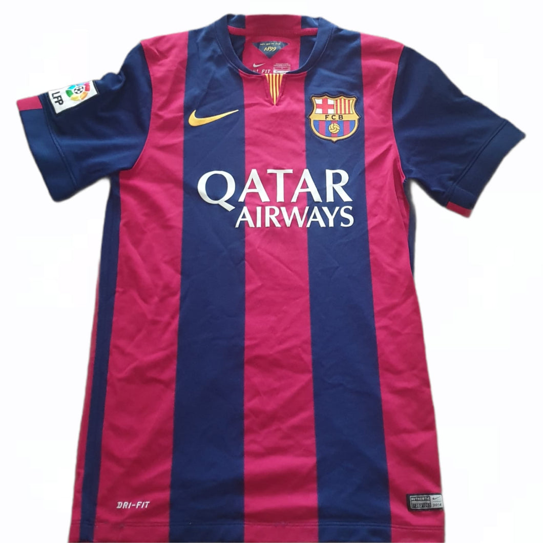Barcelona FC 2014-15 Home Shirt (Size Small)